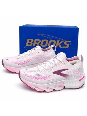 Brooks Glycerin Flex Supportive Womens 11 B White Cyber Pink Running Shoes